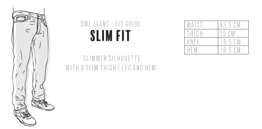 Dml Jeans - Slim Fit Size Guide
