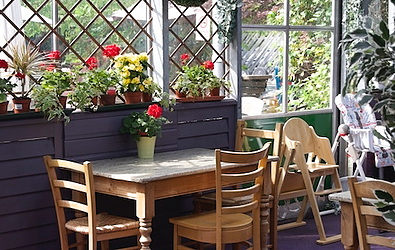 Highchairs in the restaurant