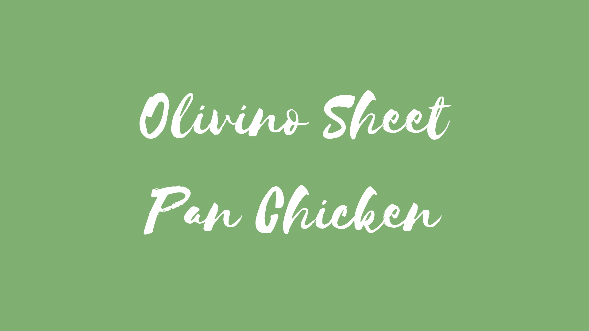 Sheet Pan Chicken