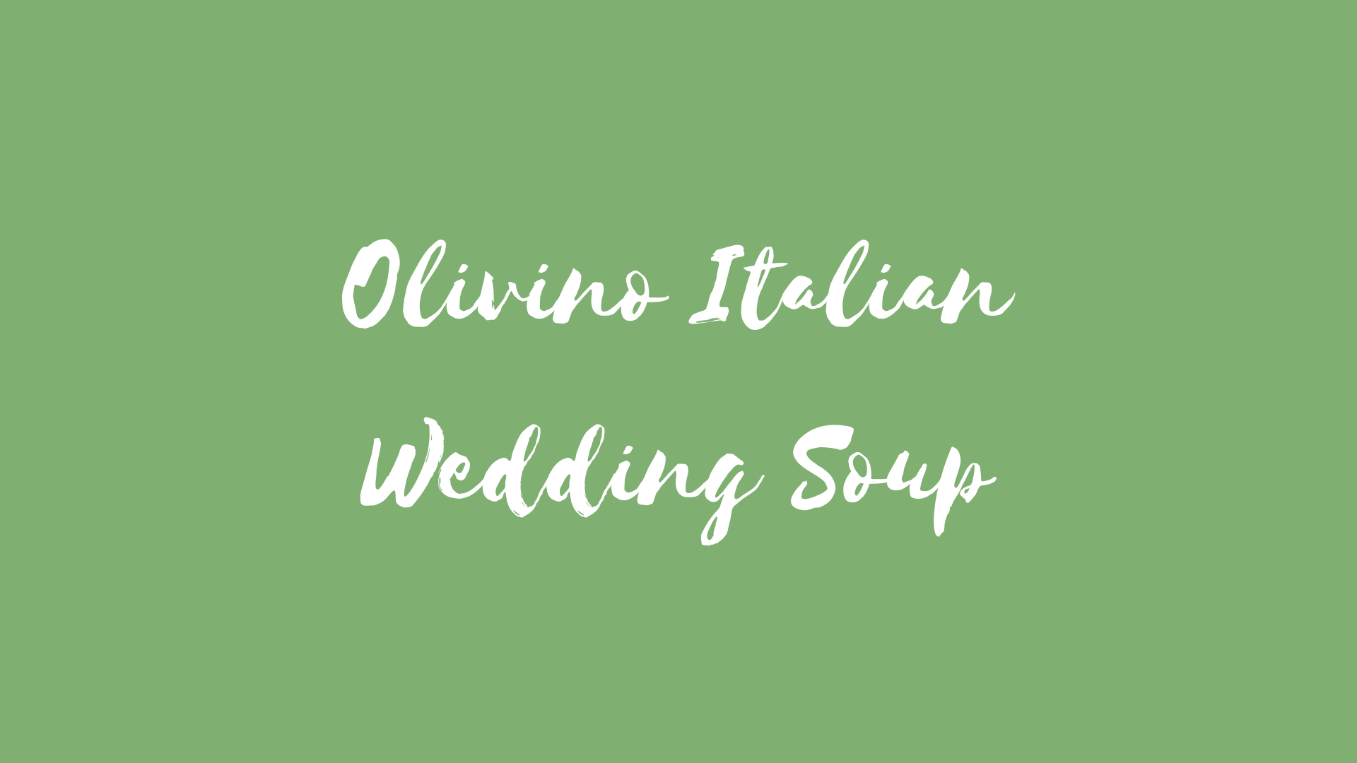 Italian Wedding Soup