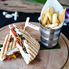 Sandwiches and food in restaurant Surf House